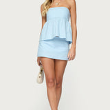 Avalai Linen Look Strapless Babydoll Top