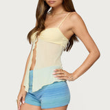 Reeve Split Front Sheer Mesh Top