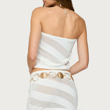 Carson Sheer Striped Strapless Top