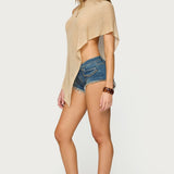 Azalia Asymmetric Knit Poncho