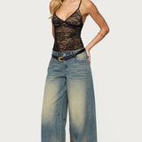 Nolyn Sheer Lace V Neck Bodysuit