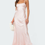 Vienna Open Back Satin Effect Maxi Dress