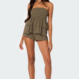 Harleigh Ruffled Linen Look Tube Top