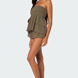 Harleigh Ruffled Linen Look Tube Top