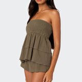 Harleigh Ruffled Linen Look Tube Top