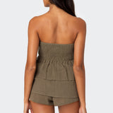 Harleigh Ruffled Linen Look Tube Top