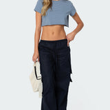 Stripey Cropped T Shirt
