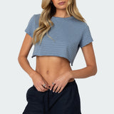 Stripey Cropped T Shirt