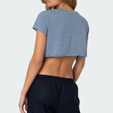 Stripey Cropped T Shirt