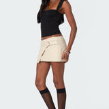 Belted Mini Wrap Skirt
