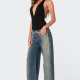 Deep V Backless Bodysuit