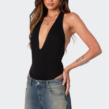 Deep V Backless Bodysuit