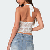 Tia Sheer Lace Halter Top