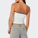 Built In Bra Waffle Tube Top