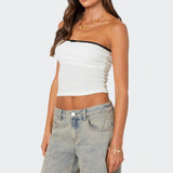 Built In Bra Waffle Tube Top