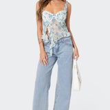 Cascade Ruffled Bra Top