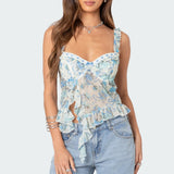 Cascade Ruffled Bra Top