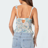 Cascade Ruffled Bra Top