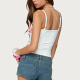 Beaded Floral Embroidered Tank Top