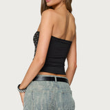 Blanco Studded Grommet Tube Top