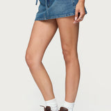 Ziggie Tie Front Denim Mini Skort