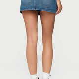 Ziggie Tie Front Denim Mini Skort