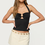 Delcy Cut Out Halter Top