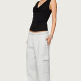 Petite Wide Leg Cargo Joggers
