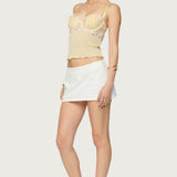 Embroidered Floral Sheer Bra Top
