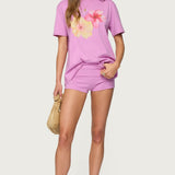 Fleur Hibiscus Graphic T Shirt