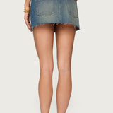 Shaina Iridescent Denim Mini Skirt