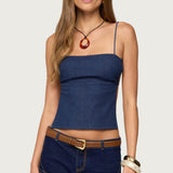 Conley Backless Denim Top