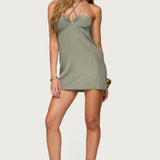 Anetta Keyhole Halter Mini Dress