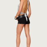 Shiny Knit Cowl Neck Backless Top