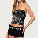 Zelda Bead & Sequin Strapless Top