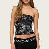 Zelda Bead & Sequin Strapless Top