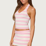 Kezia Striped Knit Halter Top