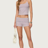 Kodi Striped Fold Over Shorts