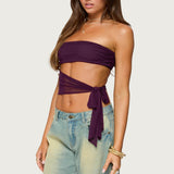 Amaro Strapless Side Tie Cut Out Top