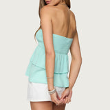 Harleigh Ruffled Linen Look Tube Top