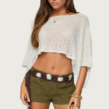 Laline Oversized Knit Crop Top