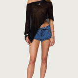 Azalia Asymmetric Knit Poncho