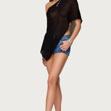 Azalia Asymmetric Knit Poncho