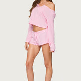 Teddy Cropped Waffle Top