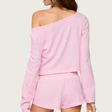 Teddy Cropped Waffle Top