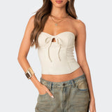 June Tie Front Strapless Corset