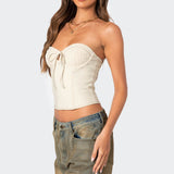 June Tie Front Strapless Corset