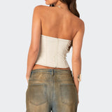 June Tie Front Strapless Corset