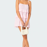 Dorothia Sheer Linen Look Mini Dress