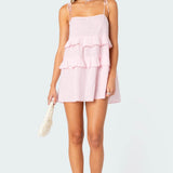 Dorothia Sheer Linen Look Mini Dress